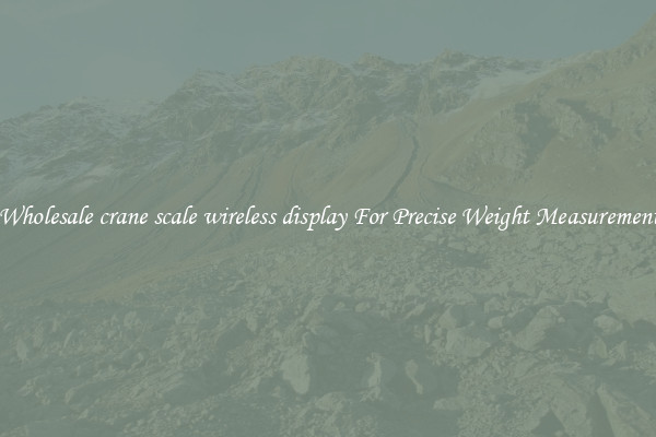 Wholesale crane scale wireless display For Precise Weight Measurement