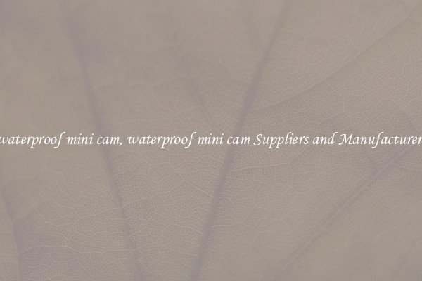 waterproof mini cam, waterproof mini cam Suppliers and Manufacturers