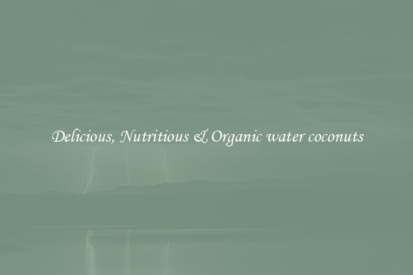 Delicious, Nutritious & Organic water coconuts
