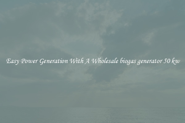 Easy Power Generation With A Wholesale biogas generator 50 kw