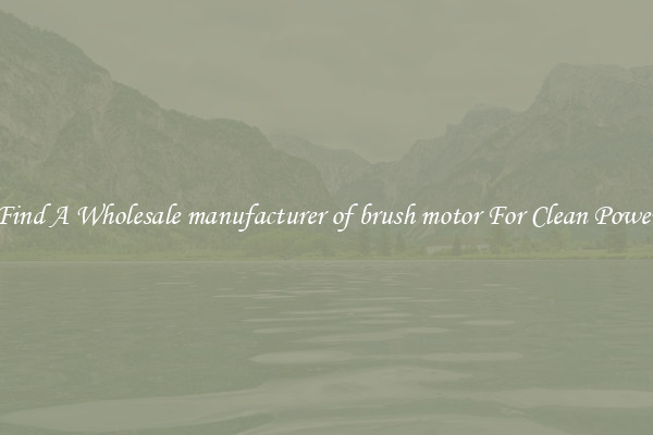 Find A Wholesale manufacturer of brush motor For Clean Power