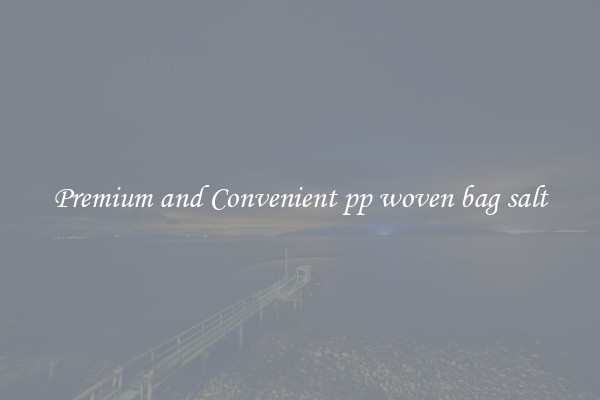 Premium and Convenient pp woven bag salt