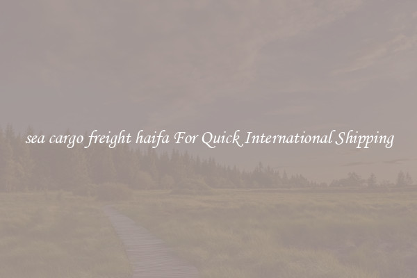 sea cargo freight haifa For Quick International Shipping