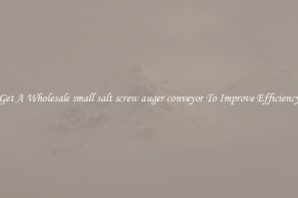 Get A Wholesale small salt screw auger conveyor To Improve Efficiency